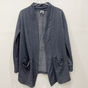 Z By Zella Open Front Cardigan Sweater Blue Casual Loungewear Medium Cotton